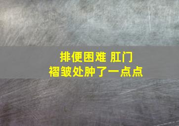 排便困难 肛门褶皱处肿了一点点